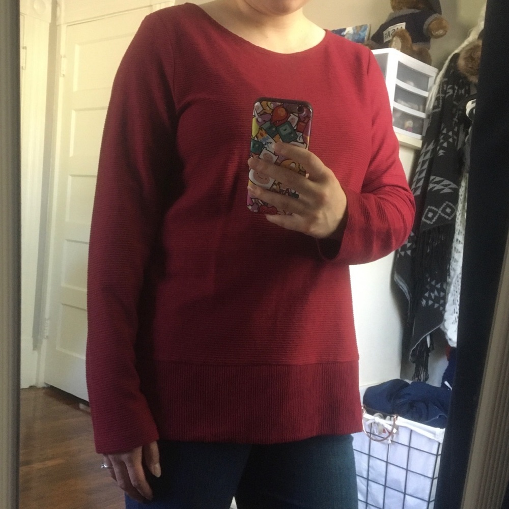 NWOT Talbots red wine sweater sz M